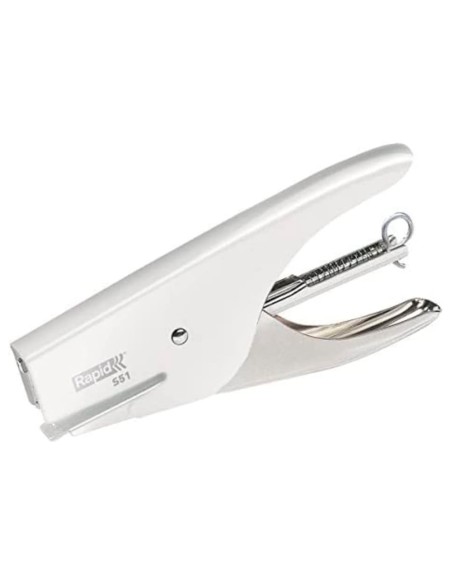 Grapadora rapid de tenaza s51 metalica capacidad de grapado 15 hojas usa grapas 21 4 cromada