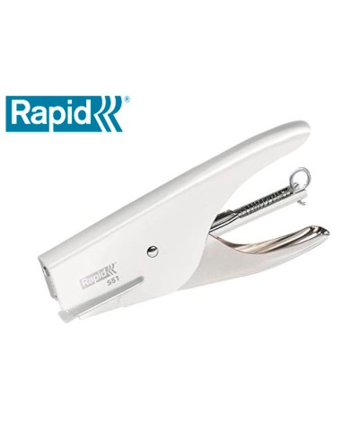 Grapadora rapid de tenaza s51 metalica capacidad de grapado 15 hojas usa grapas 21 4 cromada