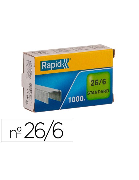 Grapas rapid 26 6 mm galvanizada caja de 1000 unidades