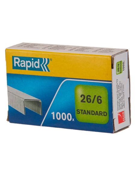 Grapas rapid 26 6 mm galvanizada caja de 1000 unidades