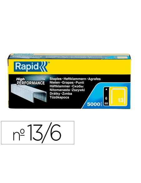 Grapas rapid 13 6 mm galvanizada caja de 5000 unidades