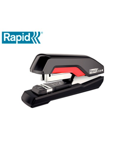 Grapadora rapid supreme s50 plastico capacidad de grapado 50 hojas usa grapas 24 6 8 y 26 6 8 color negro rojo