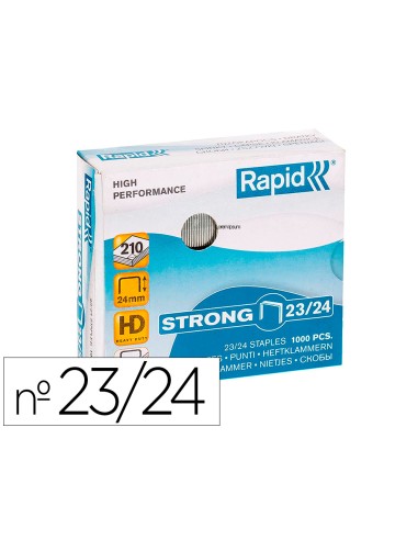 Grapas rapid strong nº 23 24 galvanizadas caja de 1000 unidades