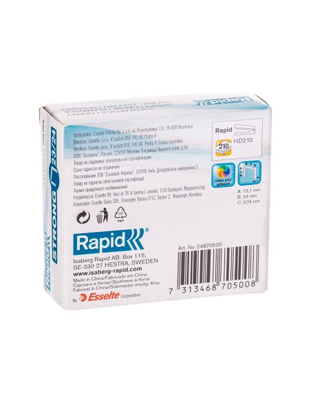 Grapas rapid strong nº 23 24 galvanizadas caja de 1000 unidades