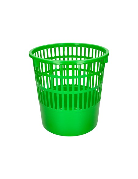 Papelera plastico q connect 15 litros rejilla color verde 285x290 mm