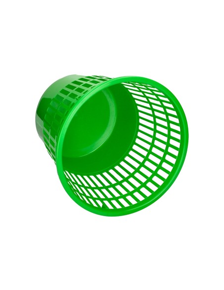 Papelera plastico q connect 15 litros rejilla color verde 285x290 mm