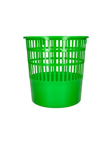 Papelera plastico q connect 15 litros rejilla color verde 285x290 mm