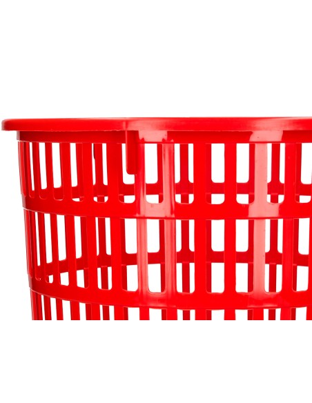 Papelera plastico q connect 15 litros rejilla color rojo 285x290 mm