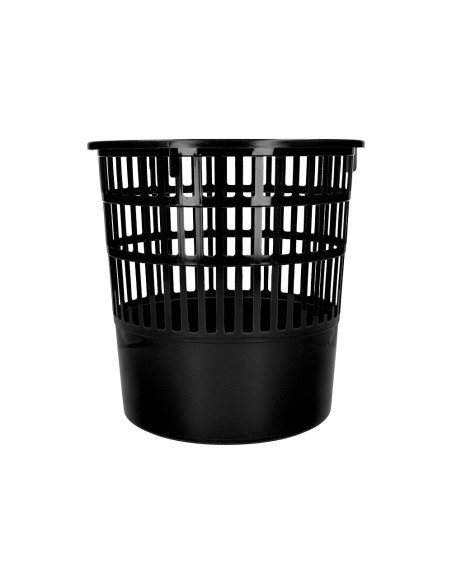 Papelera plastico liderpapel ecouse 100 reciclada 15 litros color negro 285x290 mm