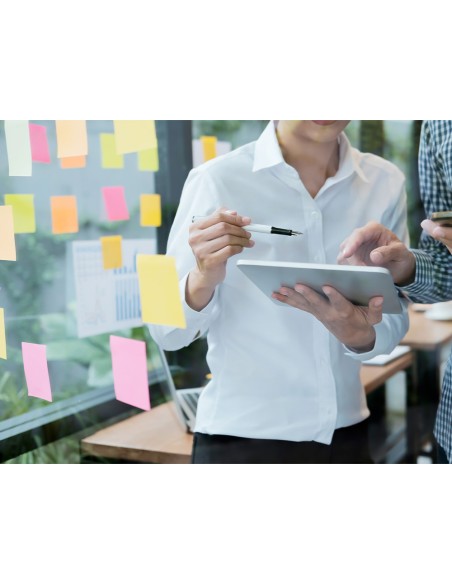 Bloc de notas adhesivas quita y pon q connect 76x127 mm 100 papel reciclado amarillo en caja de carton