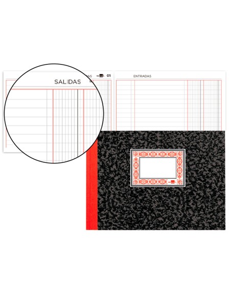 Libro liderpapel cartone cuarto apaisado 100 hojas caja entrada y salida