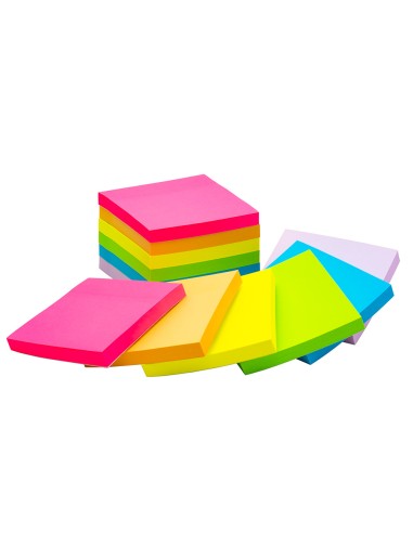 Bloc de notas adhesivas quita y pon q connect 76x76 mm fsc colores neon y pastel surtidos