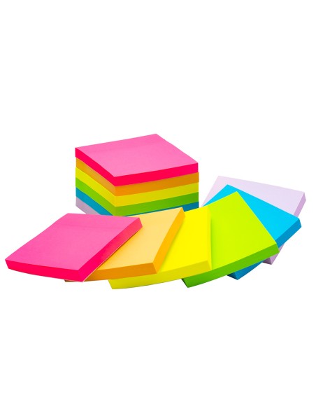 Bloc de notas adhesivas quita y pon q connect 76x76 mm fsc colores neon y pastel surtidos