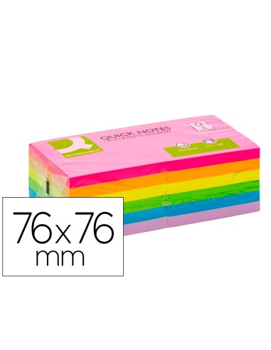 Bloc de notas adhesivas quita y pon q connect 76x76 mm fsc colores neon y pastel surtidos