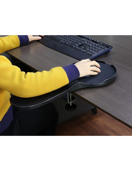 Reposabrazos ergonomico q connect con alfombrilla de raton y apoyo de muneca color negro 220x140x480 mm