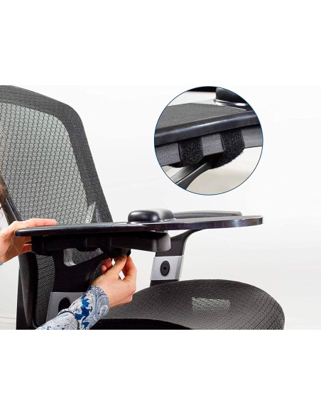 Reposabrazos ergonomico q connect con alfombrilla de raton y apoyo de muneca color negro 220x140x480 mm