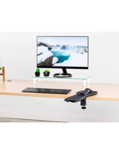 Reposabrazos ergonomico q connect con alfombrilla de raton y apoyo de muneca color negro 220x140x480 mm