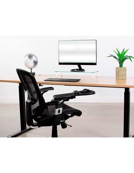 Reposabrazos ergonomico q connect con alfombrilla de raton y apoyo de muneca color negro 220x140x480 mm