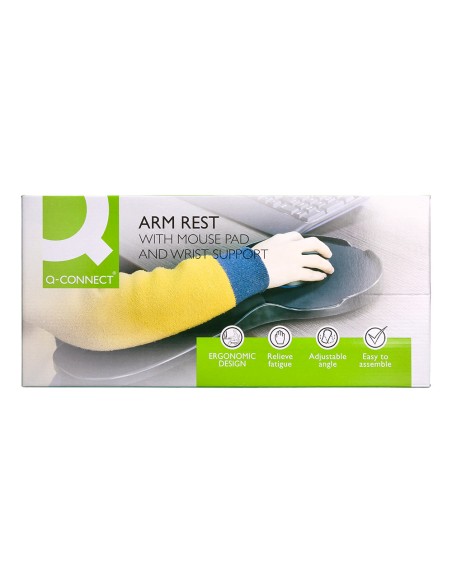 Reposabrazos ergonomico q connect con alfombrilla de raton y apoyo de muneca color negro 220x140x480 mm
