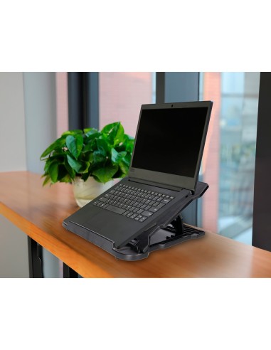 Soporte q connect para portatil hasta 17 ajustable 7 angulos diferentes color negro 260x280x60 mm