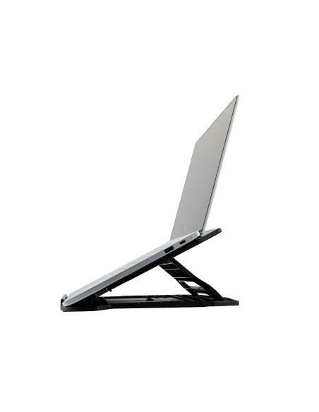 Soporte q connect para portatil hasta 17 ajustable 7 angulos diferentes color negro 260x280x60 mm
