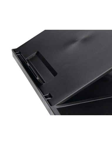 Soporte q connect ancho para portatil movil raton hasta 17 ajustable 7 angulos diferentes color negro