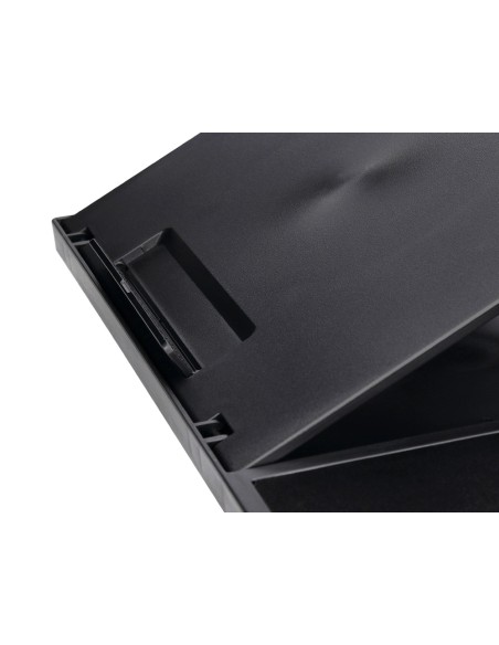 Soporte q connect ancho para portatil movil raton hasta 17 ajustable 7 angulos diferentes color negro