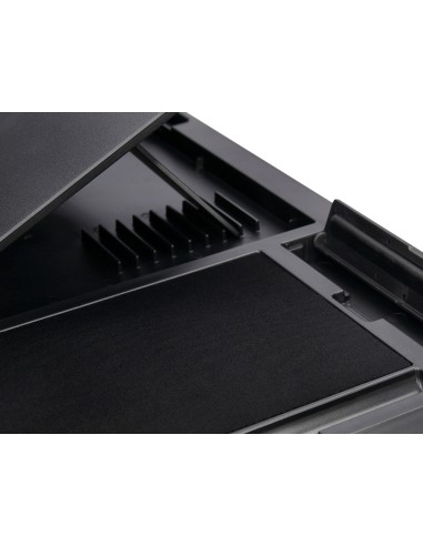 Soporte q connect ancho para portatil movil raton hasta 17 ajustable 7 angulos diferentes color negro