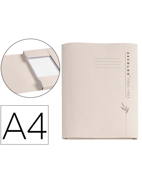 Subcarpeta cartulina tarifold 100 ecologica 226 g m2 din a4 tres solapas color crema pack de 10 unidades