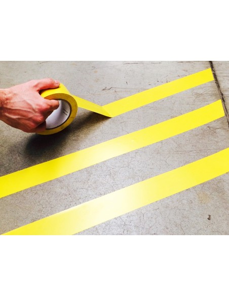 Cinta adhesiva tarifold para marcaje y senalizacion de suelo 33 mt x 50 mm color amarillo