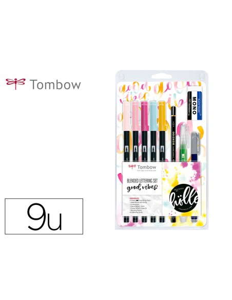 Set de caligrafia tombow blended lettering good vibes 9 piezas Set de caligrafia tombow blended lettering good vibes 9 piezas