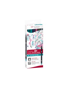 Rotulador tombow acuarelable doble punta fina pincel colores vintage caja de 6 unidades colores surtidos