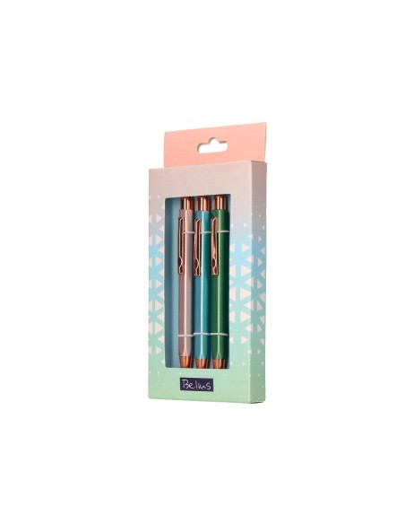 Boligrafo belius brela cuerpo hexagonal con clip colores pasteles caja de regalo con 3 boligrafos Boligrafo belius brela cuerpo hexagonal con clip colores pasteles caja de regalo con 3 boligrafos