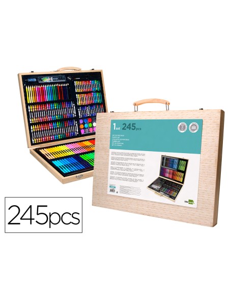 Estuche de pintura liderpapel madera 245 piezas maletin 49x366x45 cm Estuche de pintura liderpapel madera 245 piezas maletin 49x366x45 cm