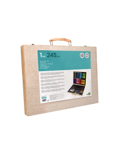 Estuche de pintura liderpapel madera 245 piezas maletin 49x366x45 cm Estuche de pintura liderpapel madera 245 piezas maletin 49x366x45 cm
