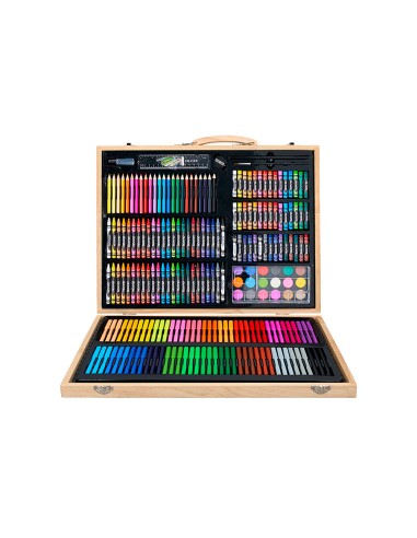Estuche de pintura liderpapel madera 245 piezas maletin 49x366x45 cm