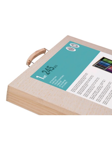 Estuche de pintura liderpapel madera 245 piezas maletin 49x366x45 cm Estuche de pintura liderpapel madera 245 piezas maletin 49x366x45 cm