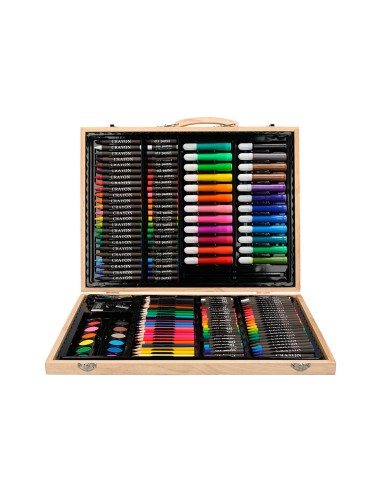 Estuche de pintura liderpapel madera 168 piezas maletin 393x30x48 cm