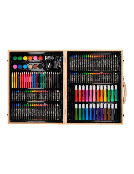 Estuche de pintura liderpapel madera 168 piezas maletin 393x30x48 cm Estuche de pintura liderpapel madera 168 piezas maletin 393x30x48 cm