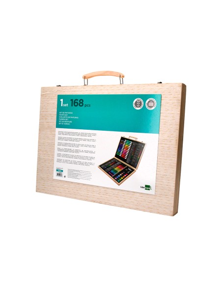 Estuche de pintura liderpapel madera 168 piezas maletin 393x30x48 cm Estuche de pintura liderpapel madera 168 piezas maletin 393x30x48 cm