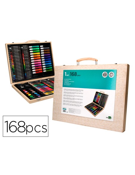Estuche de pintura liderpapel madera 168 piezas maletin 393x30x48 cm Estuche de pintura liderpapel madera 168 piezas maletin 393x30x48 cm