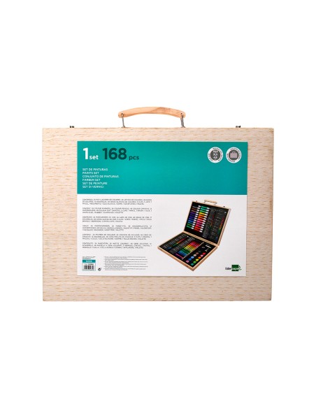 Estuche de pintura liderpapel madera 168 piezas maletin 393x30x48 cm Estuche de pintura liderpapel madera 168 piezas maletin 393x30x48 cm