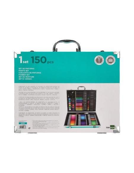 Estuche de pintura liderpapel aluminio 150 piezas maletin 378x297x46 cm Estuche de pintura liderpapel aluminio 150 piezas maletin 378x297x46 cm