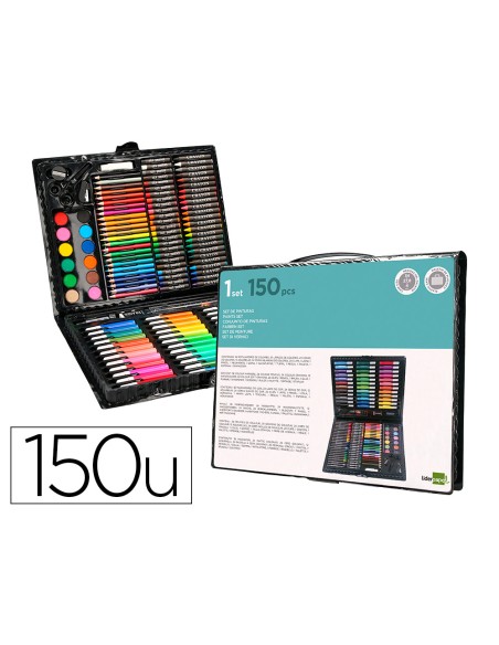 Estuche de pintura liderpapel plastico 150 piezas 36x31x4 cm Estuche de pintura liderpapel plastico 150 piezas 36x31x4 cm