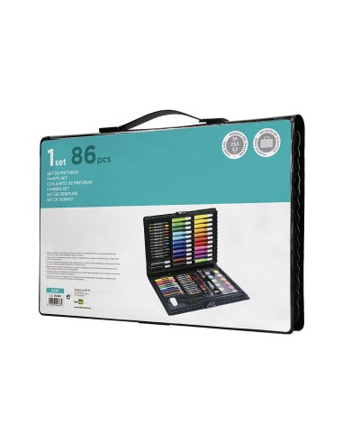 Estuche de pintura liderpapel plastico 86 piezas 34x23x32 cm