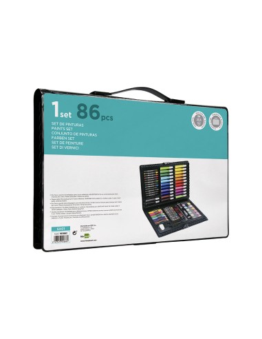 Estuche de pintura liderpapel plastico 86 piezas 34x23x32 cm