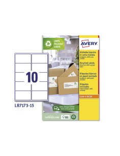 Etiqueta adhesiva avery blanca permanente reciclada 100 paraimpresora laser 991x57 mm caja de 150 unidades