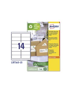 Etiqueta adhesiva avery blanca permanente reciclada 100 laser 991x381 mm caja de 210 unidades