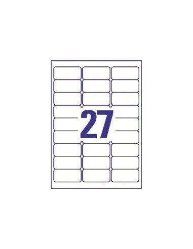 Etiqueta adhesiva avery blanca removible laser ink jet fotocopiadora 635x296 mm caja de 675 unidades