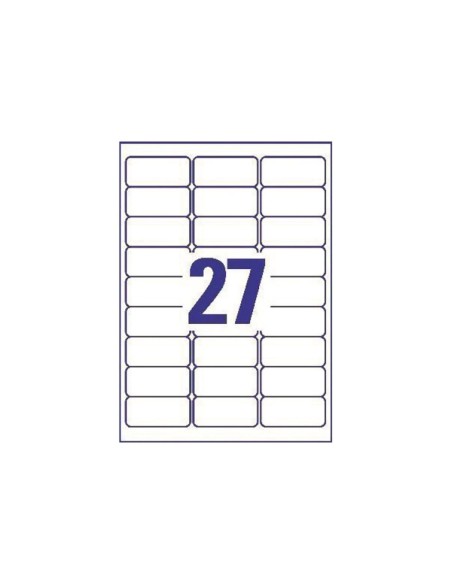 Etiqueta adhesiva avery blanca removible laser ink jet fotocopiadora 635x296 mm caja de 675 unidades